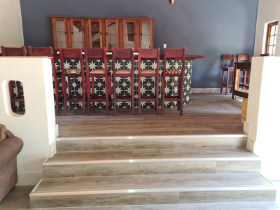 Main bar with new flooring and tiles